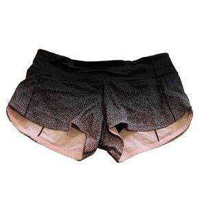 Lululemon Athletica Speed Up Short ombré speckle stop print pink black lined 4